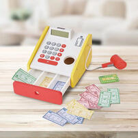 Teamson 小老闆木製聲光收銀機玩具組(附玩具鈔+信用卡)