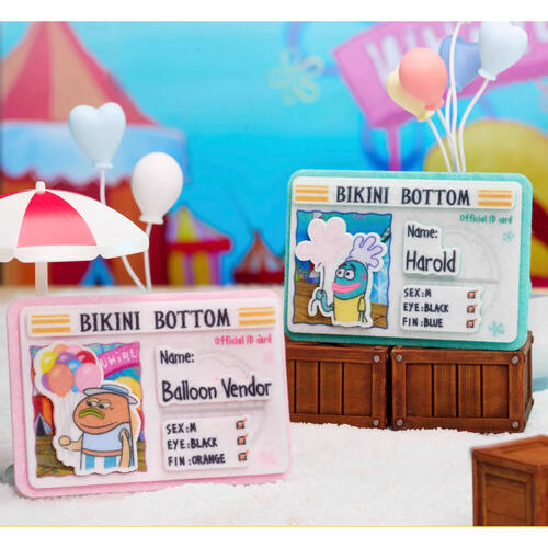 Kayou卡游 海綿寶寶-比奇堡路人魚身分卡系列-不織布徽章- 隨機發貨