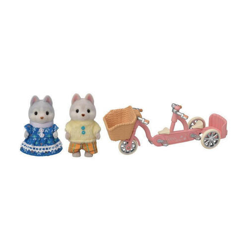 Sylvanian Families 森林家族 哈士奇哥哥姐姐協力車組