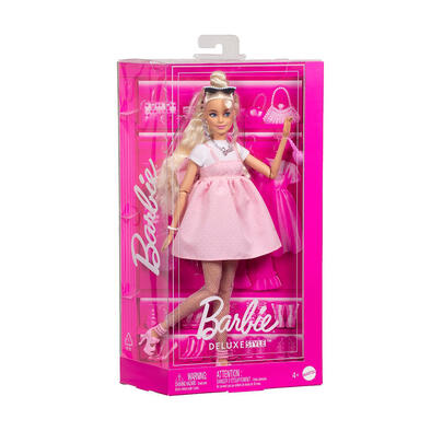 Barbie芭比大蝴蝶結粉紅短洋裝娃娃
