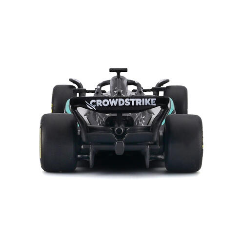 Bburago比美高1:64 F1掛卡系列-梅賽德斯-AMG F1 W16 E Performance（2025澳大利亞大獎賽）（#63喬治&middot;拉塞爾）（無頭盔）-銀色/啞光黑 18-58002#63