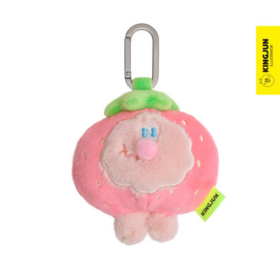 KINGJUN 娃娃吊飾 草莓吃蠢兔