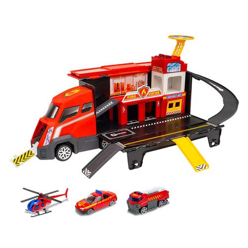 playpop 聲光變形消防基地車