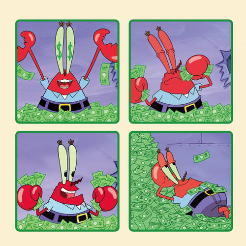 Spongebob海綿寶寶 蟹老闆許願發財樹收納擺件