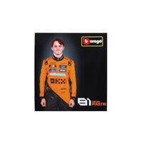 Bburago比美高1:43 F1系列-麥克拉倫 F1 車隊 MCL39 （無頭盔，紙盒版）（2025 澳大利亞大獎賽） （#4 蘭多&middot;諾里斯） - 啞黑色/橙色 18-38248#4
