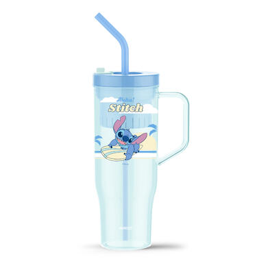 Miniso&nbsp;	迪士尼史迪奇系列巨無霸吸管塑膠杯1250mL(史迪奇)