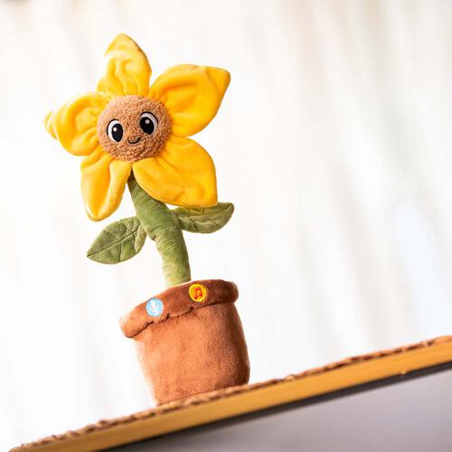 playpop 電動會說話的扭扭太陽花毛絨玩具