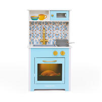 Teamson Little Chef DeMille Classic Toy Kitchen (With Soup Pot) - Sky Blue