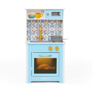 Teamson Little Chef DeMille Classic Toy Kitchen (With Soup Pot) - Sky Blue
