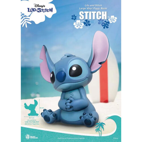 Disney Stitch Large Vinyl Piggy Bank - Stitch