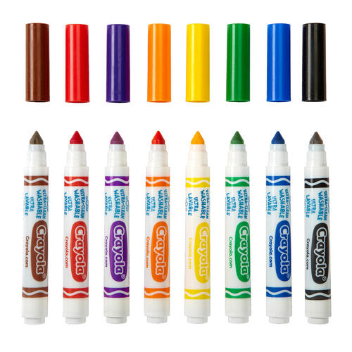 Crayola繪兒樂可水洗粗錐頭彩色筆8色