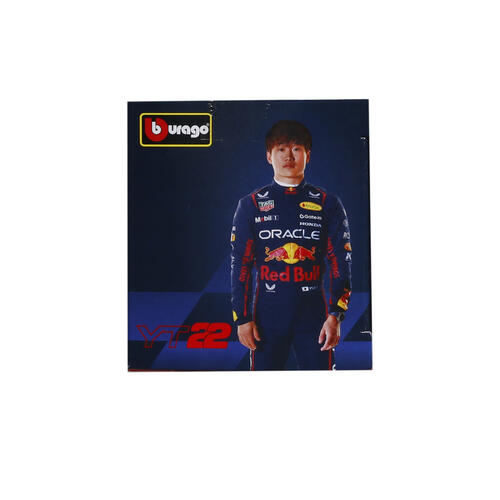 Bburago比美高1:43 F1系列-1:43紅牛車隊RB21（無頭盔，紙盒版）（2025巴林大獎賽）（#1馬克斯&middot;維斯塔潘）（#22 角田裕毅）-啞藍