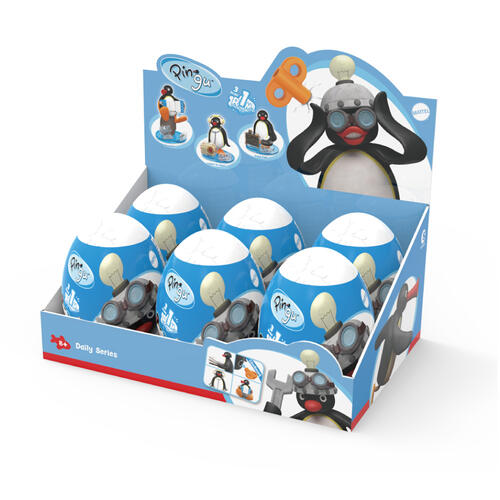 Pingu企鵝家族-驚喜悠閒度日發條公仔-隨機發貨
