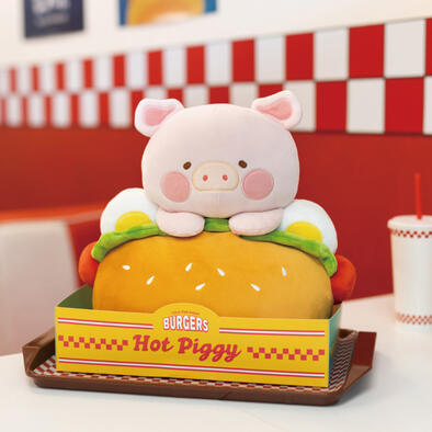 TOYZEROPLUS 罐頭豬 LuLu 經典系列 - 靠枕 (熱狗包款)