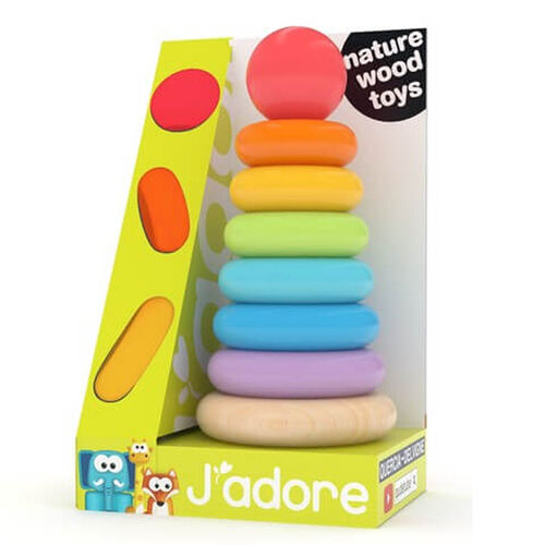 J'Adore Rainbow Wooden Ring Stacker
