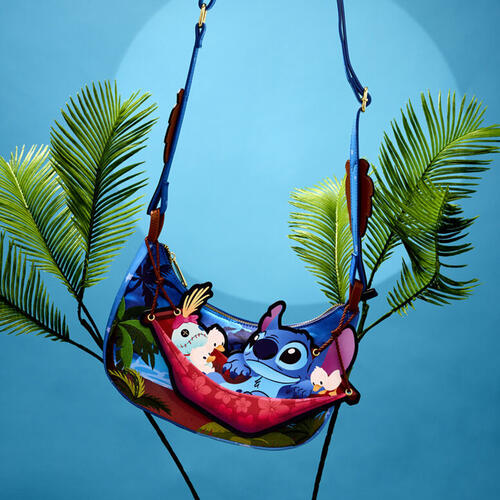 Loungefly迪士尼史迪奇露營吊床造型斜背包