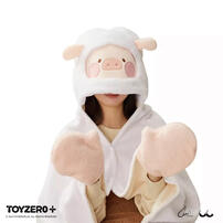TOYZEROPLUS 罐頭豬LuLu 變裝系列 - 連帽空調毯 (豬羊)
