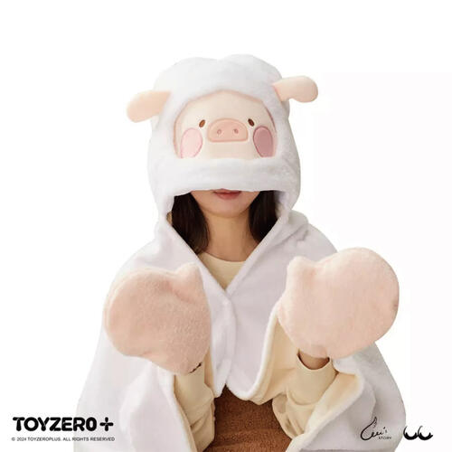 TOYZEROPLUS 罐頭豬LuLu 變裝系列 - 連帽空調毯 (豬羊)