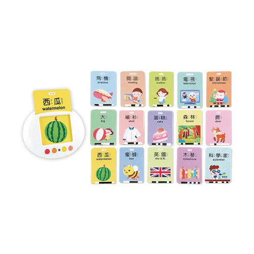 Food超人 幼兒學習讀卡機(學習ㄅㄆㄇ、ABC、123、唐詩、成語、童話、兒歌)-FOOD超人- 隨機發貨