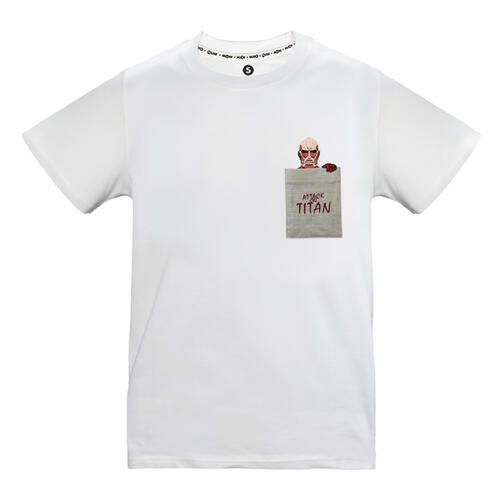 Attack on Titan進擊的巨人 刺繡口袋T-shirt(巨人)-進擊的巨人XXL