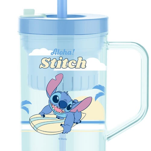 Miniso  迪士尼史迪奇系列巨無霸吸管塑膠杯1250mL(史迪奇)