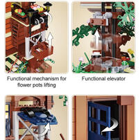 Cada咔搭 四季森林樹屋積木組