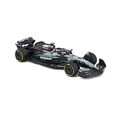 Bburago比美高1:64 F1掛卡系列-梅賽德斯-AMG F1 W16 E性能版（2025澳大利亞大獎賽）（#12安德里亞&middot;基米&middot;安東內利）（無頭盔）-銀色/啞光黑 18-58002#12