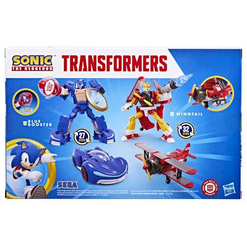 Transformers Collaborative Sonic the Hedgehog x Transformers Wingtail and Blue Booster Action Figures