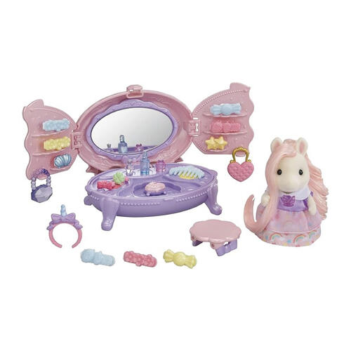 Sylvanian Families森林家族 小馬姐姐時尚美髮梳妝台組