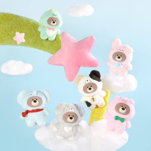 Miniso&nbsp;	吉福特熊系列-動物變裝搪膠毛絨掛飾盲盒(混)