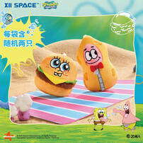 Spongebob海綿寶寶 X11 SPACE&middot;比奇堡裡有什麽系列毛絨貼貼盲盒（1/10）- 隨機發貨