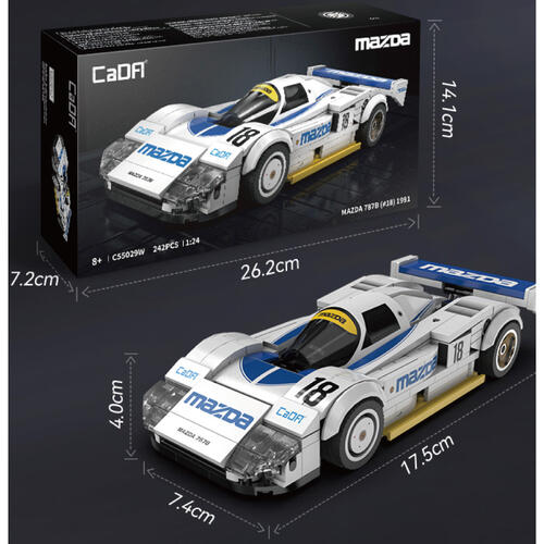 Cada咔搭 1:24授權馬自達#18 1991 Le Mans 積木模型車