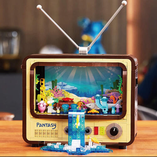 Pantasy 拚奇 1960 復古電視機 手機架 收藏積木(61008)