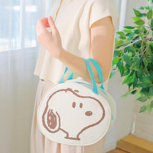 SNOOPY 史努比 童趣造型手提保溫袋-史努比 米白/ 查理布朗 藍色