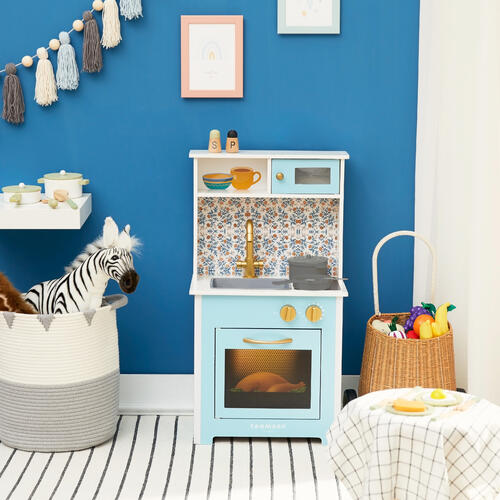 Teamson Little Chef DeMille Classic Toy Kitchen (With Soup Pot) - Sky Blue