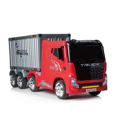 貨櫃拖車頭含車廂兒童電動車JJ2011 -紅色