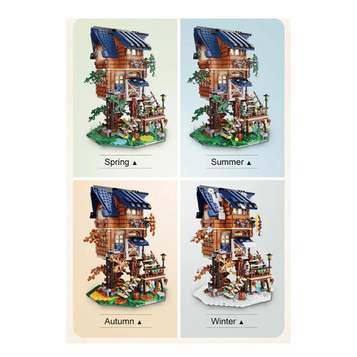 Cada咔搭 四季森林樹屋積木組