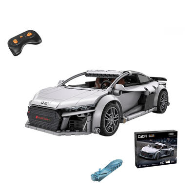 Cada咔搭 1:14 奧迪R8 Sport授權積木遙控車(APP+遙控器雙遙控)