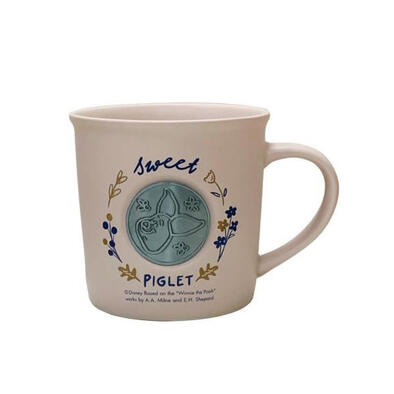 Disney迪士尼 森林維尼 復古陶瓷馬克杯-淡粉 小豬