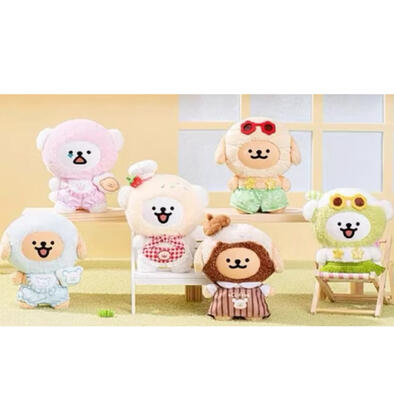 top toys 線條小狗繽紛日常搪膠毛絨盲盒-隨機發貨