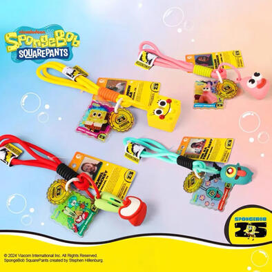 Spongebob海綿寶寶 卡通形象產品-25周年紀念版萌物掛飾系列-隨機發貨