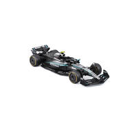 Bburago比美高1:43 F1系列-1:43賓士車隊-AMG F1 W16 E（無頭盔，紙盒版）（2025澳洲大獎賽）（#12安德烈亞&middot;基米&middot;安東內利）（#63 喬治&middot;拉塞爾）-霧黑/銀色