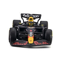 Bburago比美高 1:64 F1掛卡系列-紅牛車隊RB21（2025巴林大獎賽）（#1馬克斯&middot;維斯塔潘）（無頭盔）-啞藍18-58003#22