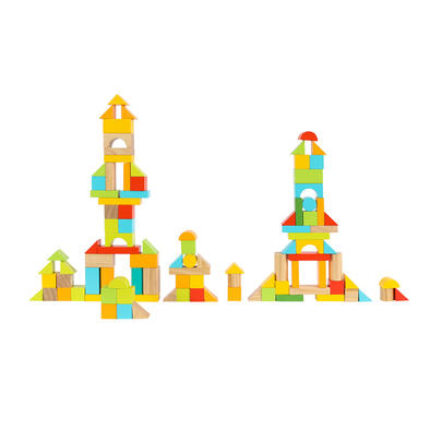 playpop 100件木製積木桶