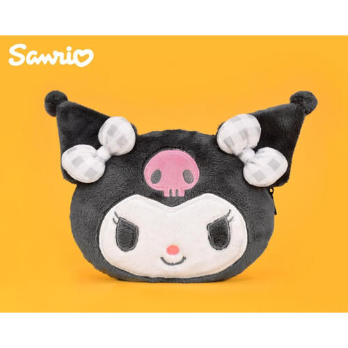 Sanrio Kuromi head-shaped clutch bag 6"