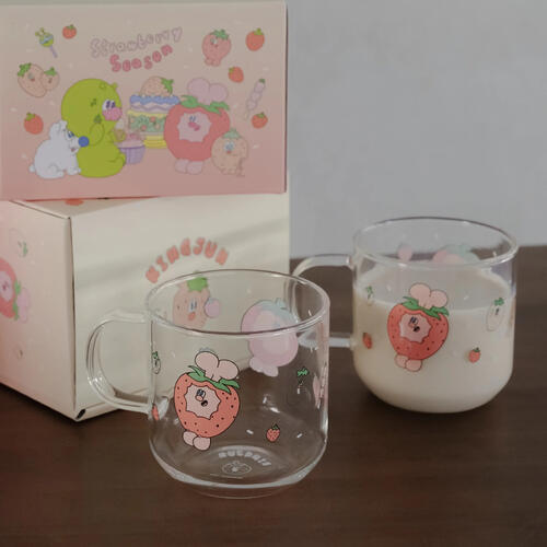 Kingjun	玻璃杯(400ML)蠢兔草莓世界