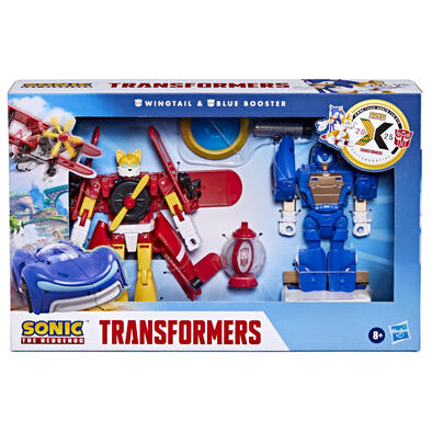 Transformers Collaborative Sonic the Hedgehog x Transformers Wingtail and Blue Booster Action Figures