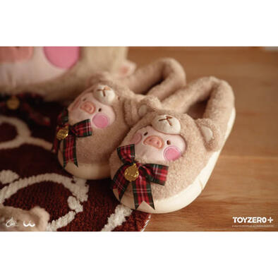 TOYZEROPLUS 罐頭豬LuLu - Teddy LuLu 毛絨拖鞋