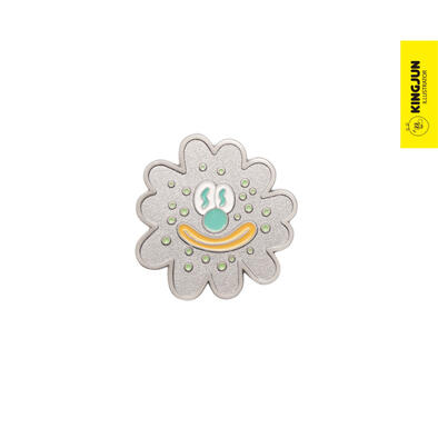 Kingjun 病毒花寶寶金屬勳章／異變銀（銀藍）