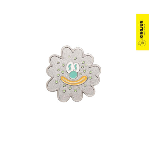 Kingjun 病毒花寶寶金屬勳章／異變銀（銀藍）